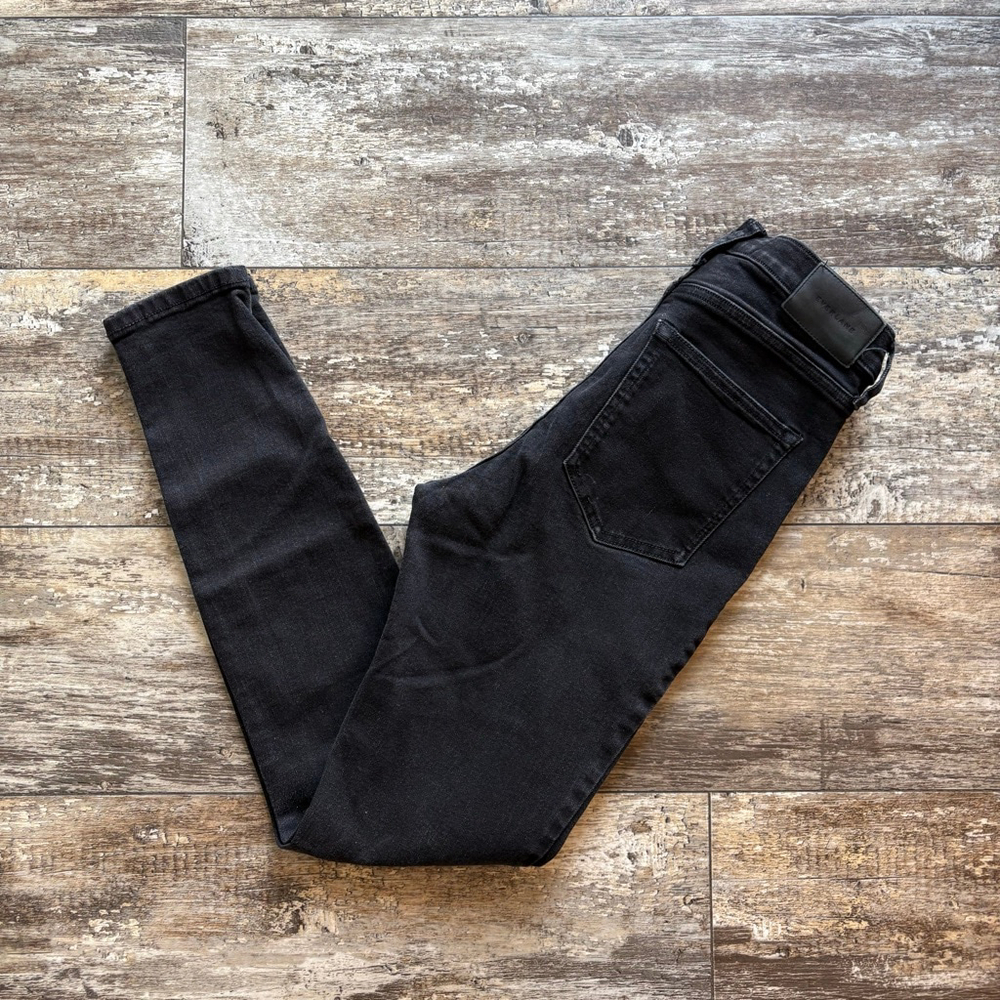 Everlane High Rise Skinny Jeans Size 29 Tall Black Stretch Denim